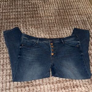 Express Blue Skinny Jeans with Distressed Look